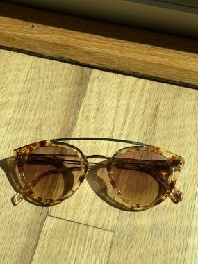 Westward Leaning Tortoiseshell Sunglasses with Brown Lenses